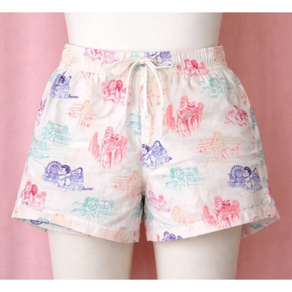 Bang Miami Swim Trunks Shorts White Graphic Print Drawstring 2.5 Inseam M‎